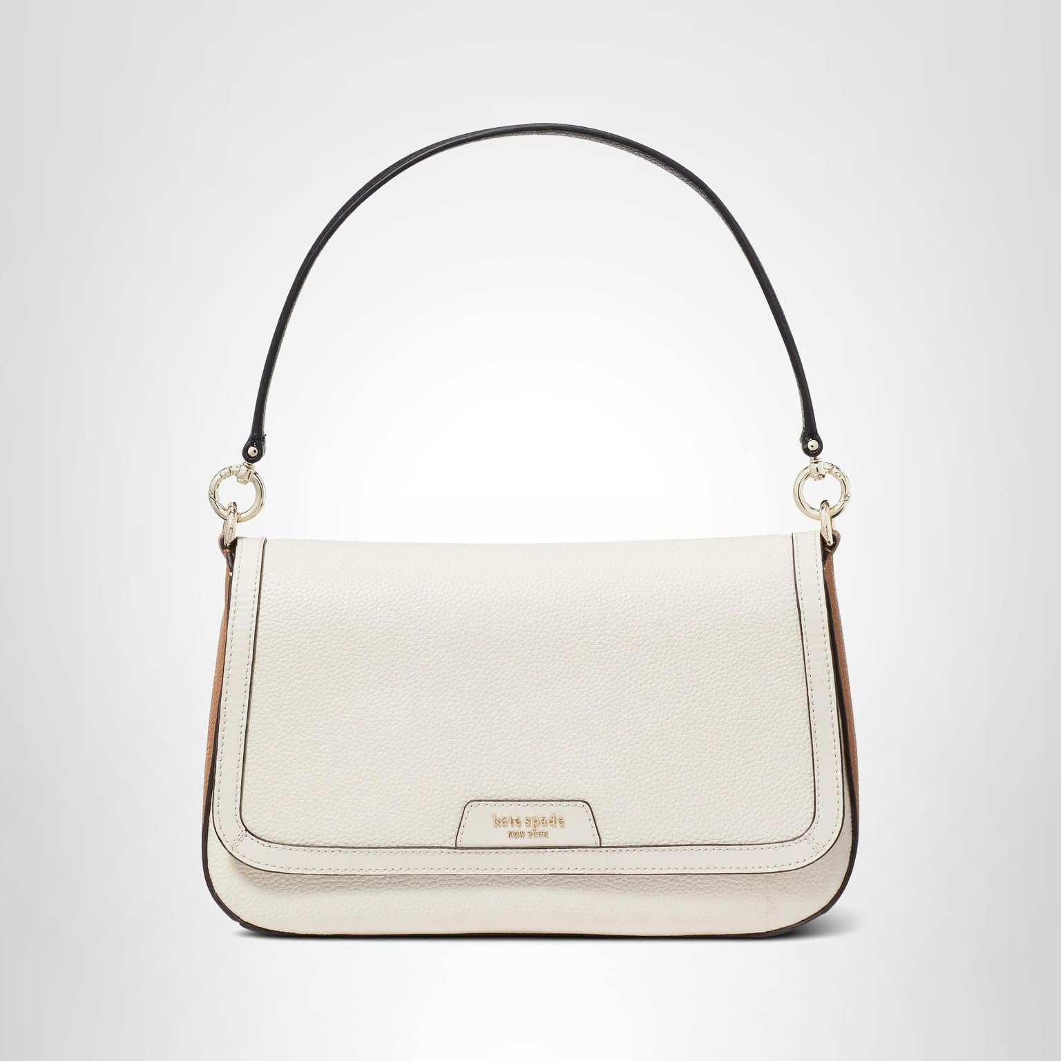 kate spade new york womens Hudson Pebbled Leather Flap Shoulder Bag