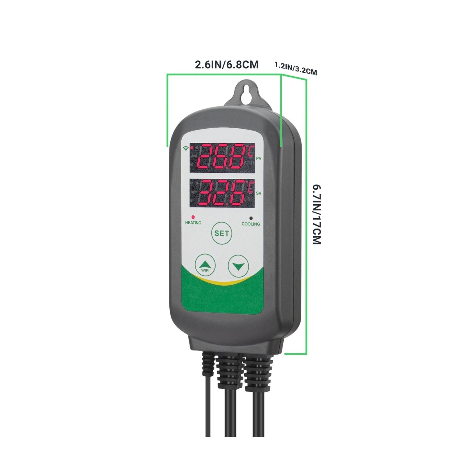 Controlador de temperatura de calefacción y refrigeración ITC-308, termostato de salida calibrable con sonda de acuario impermeable(AU 220V)