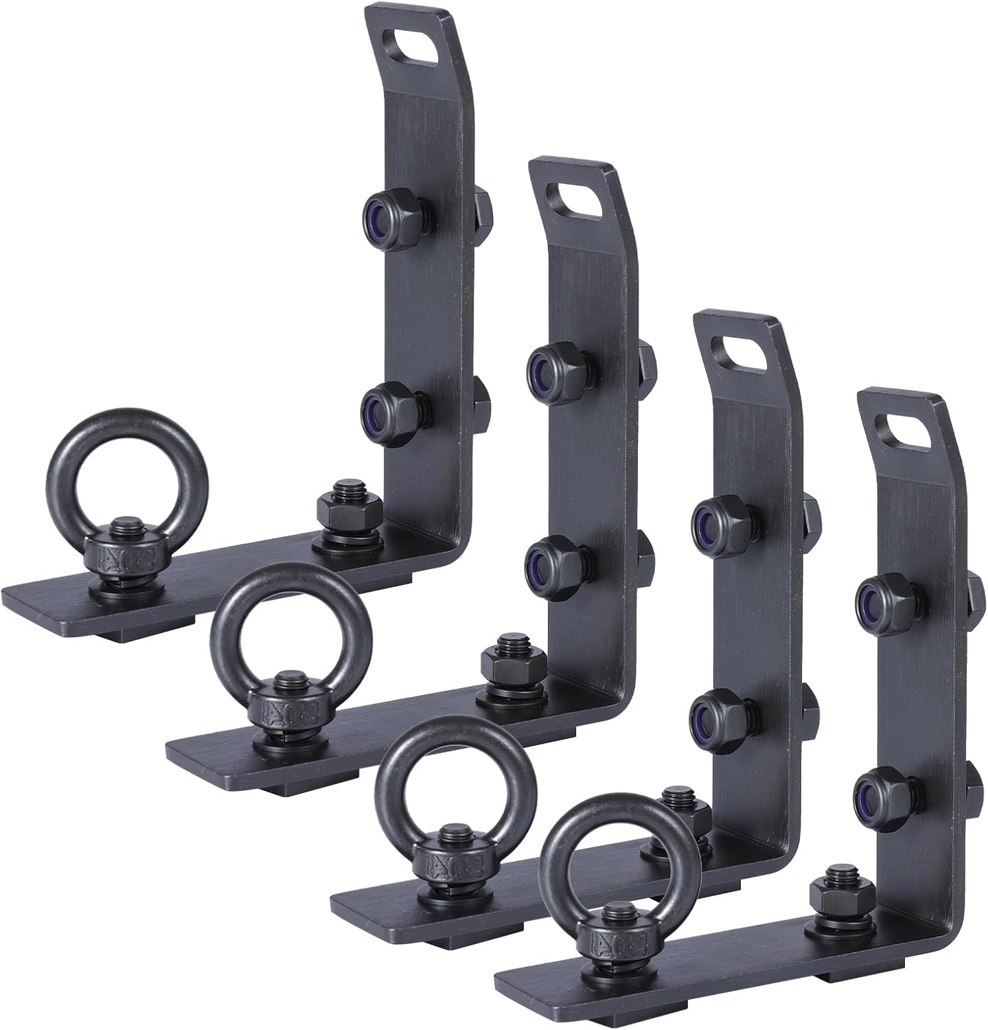 Load Stops Replacement T-Slot Truck Cross Bar, 304 Stainless Steel Roof Rack Brackets, Easy Install No Drilling, for Ladders, Kayaks, Skis, Pickup Truck & SUV Owners – 4 Pack