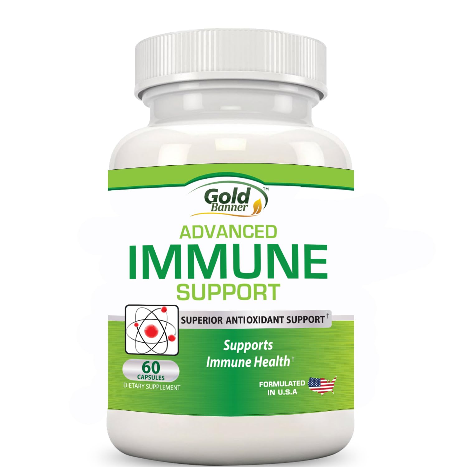 Gold Banner Immune Support Supplement Superior Anti-Oxidant - Boosts Immune System with Red Raspberry, Pomegranate, Pine Bark, Grape Seed, Green Extracts- Polyphenols, Lycopene