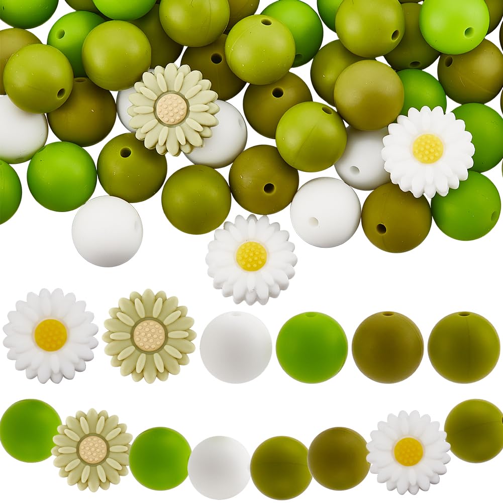 Perles en silicone en caoutchouc souple pour colliers et bracelets DIY confortables