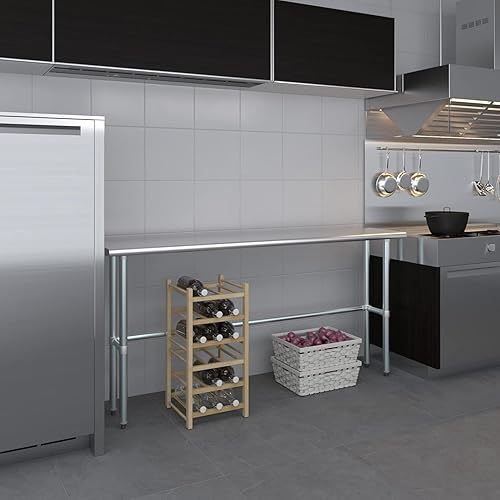 Miniatura 7 de Mesa de trabajo de acero inoxidable de base abierta con galvanizado