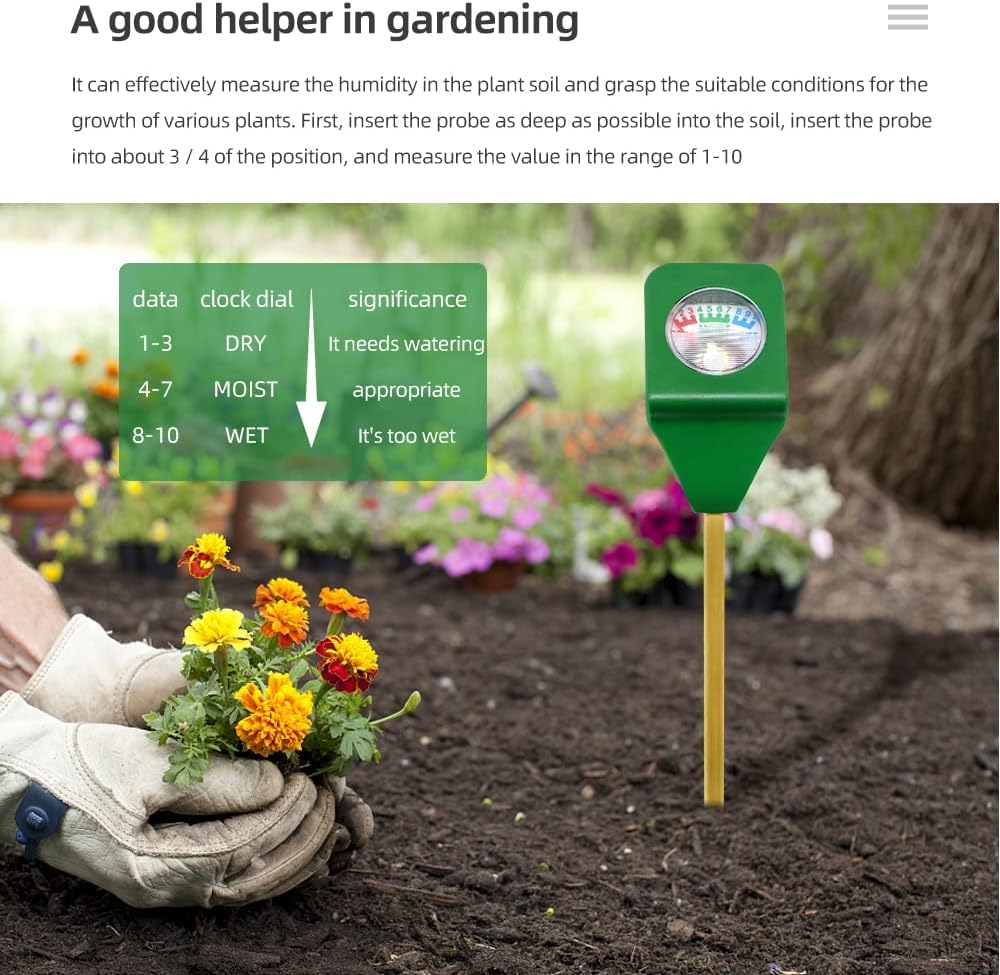 Mini Medidor De Humedad del Suelo, Sonda Metálica, Detector De Humedad del Suelo Seco Y Húmedo para Plantas Y Flores De Jardín.