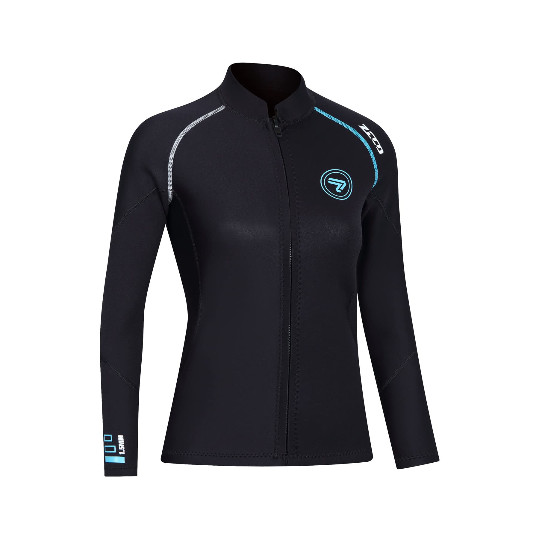 Veste de Combinaison en Néoprène 1.5mm/3mm avec Fermeture éclair - Veste de Plongée à Manches Longues pour Hommes et Femmes