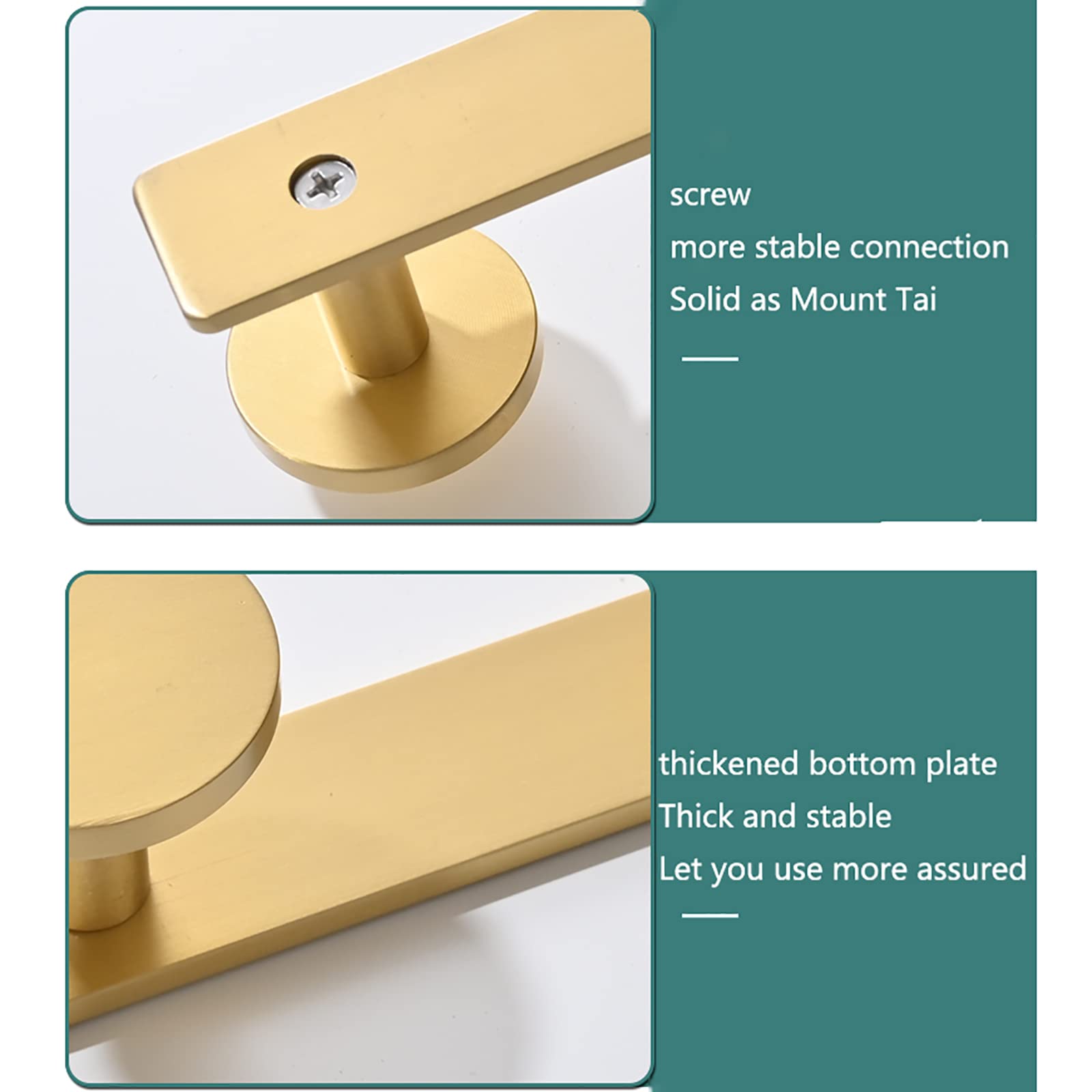 Handtuchhaken Gebürstetes Gold 56cm Kleiderhaken Wandhaken Hakenleiste Weltraum Aluminium Mantelhaken, Garderobenhaken für Küche, Büro, Bad, Doppelte Installation