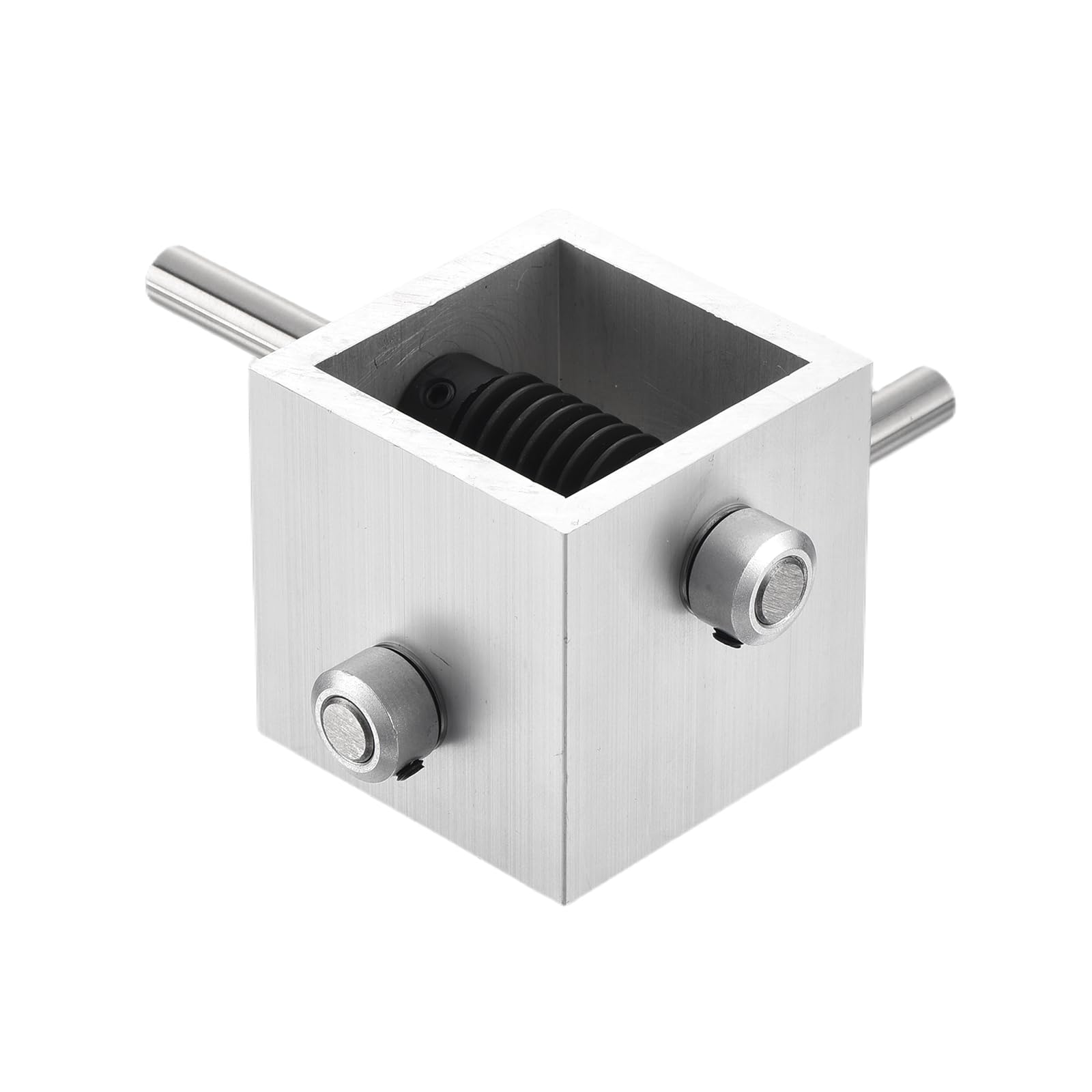 sourcing map Scatola del cambio ad angolo retto a 90 gradi riduttore 1:10 riduttore 1 modulo ingranaggi conici a 10 denti telaio in alluminio semplice modulo meccanico fai da te con albero da 8 mm,