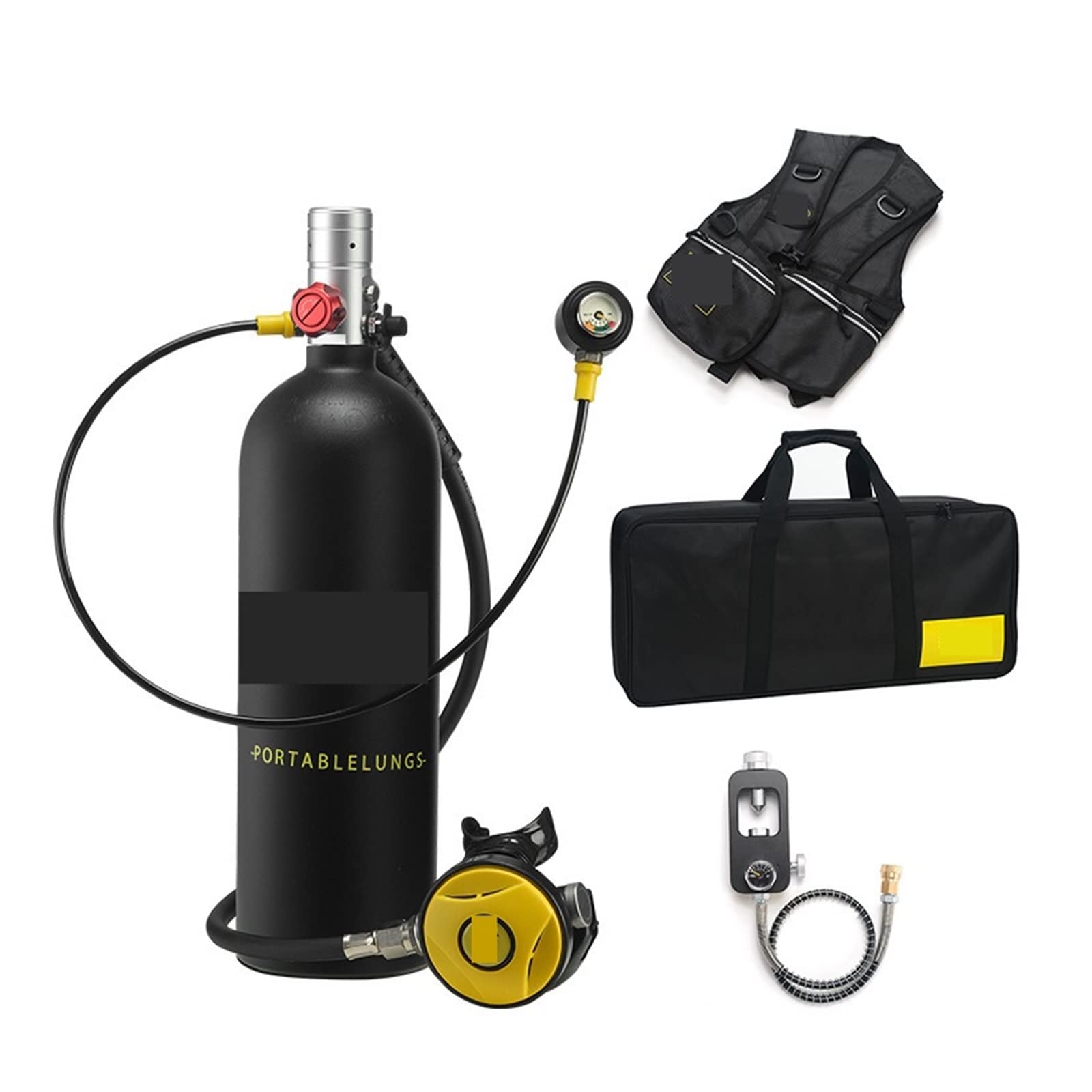 Dcdcd Silverhead In Black Bottle 2L Diving Snorkeling Equipment Residual Pressure Gauge(Silverhead In Black Bottle)