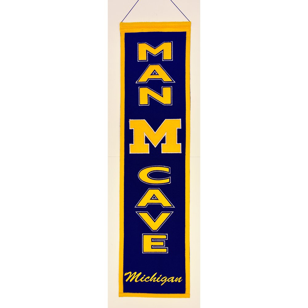 Winning Streak Sports NCAA Michigan Wolverines Man Cave Banner - Wall Decor for College Sports Fans