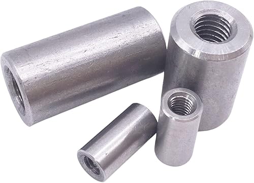 Tuercas de acoplamiento redondas de acero inoxidable roscadas, paquete de 50 unidades - M8x18x20