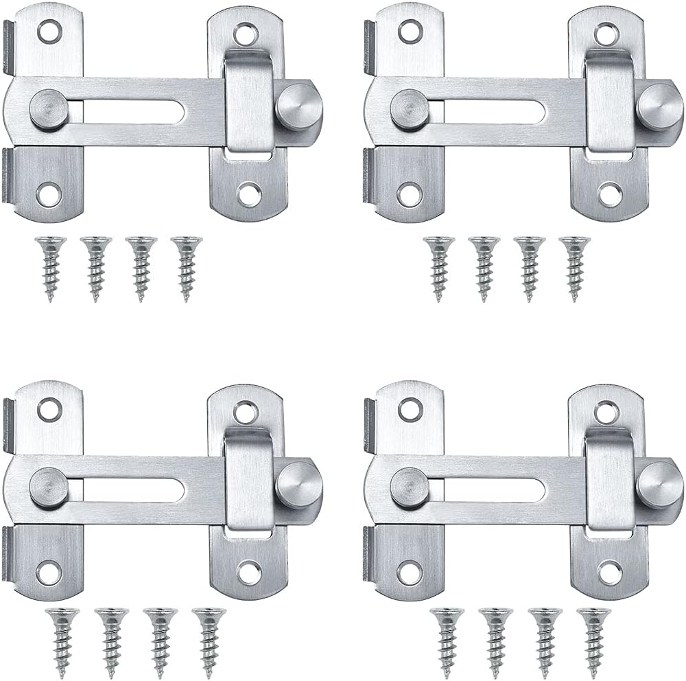 Set 3 Chiavistelli Porta In Acciaio - Serrature 90 Gradi Per Armadi E Stalle - Foto 4