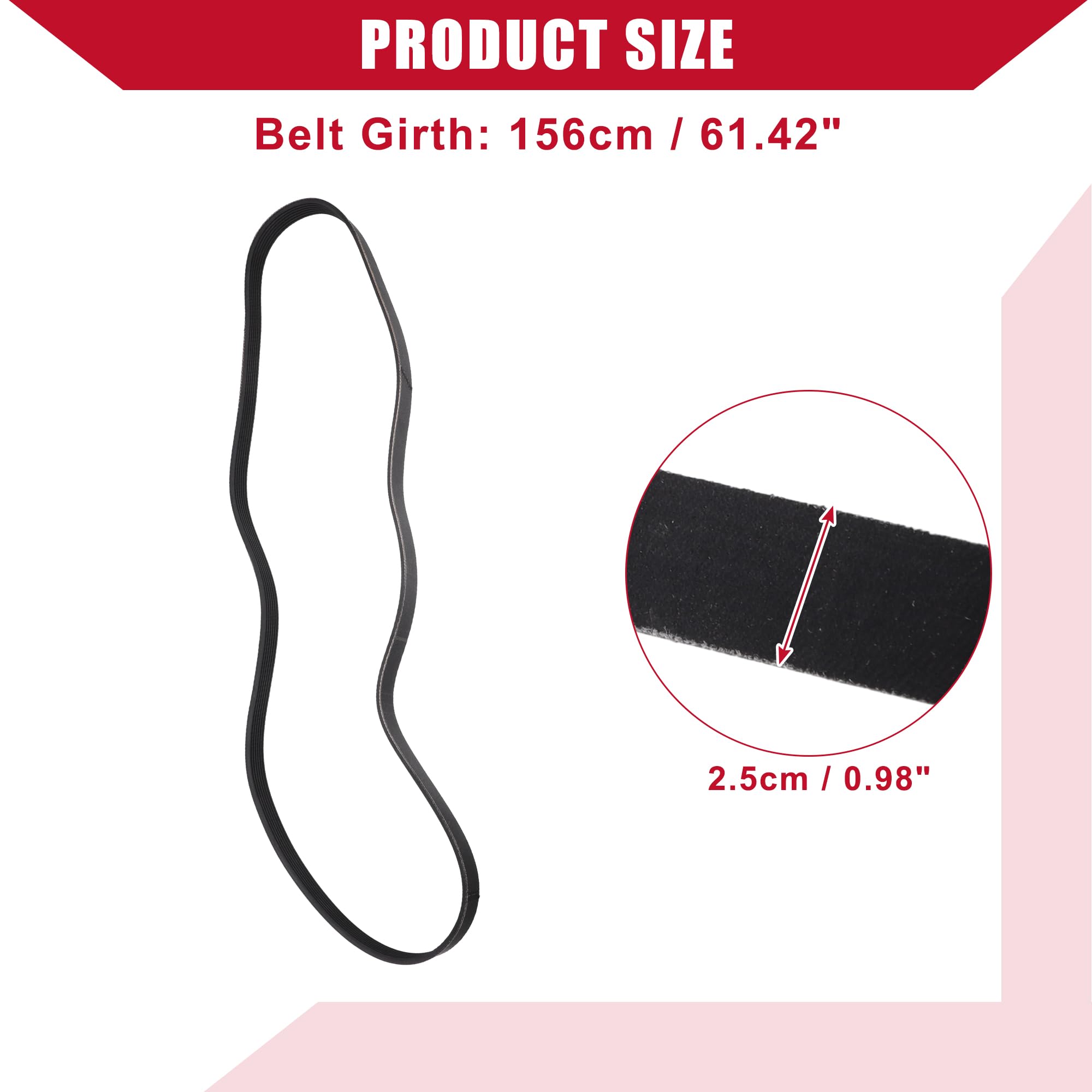 Courroie Serpentins Pour Toyota Highlander 2008-2009 1pc | N°99367K1550, Noir, EPDM, 156 Cm X 2.5 Cm, Pour Toyota RAV4 06-12, Venza 09-15, Usage Interne, Silencieux