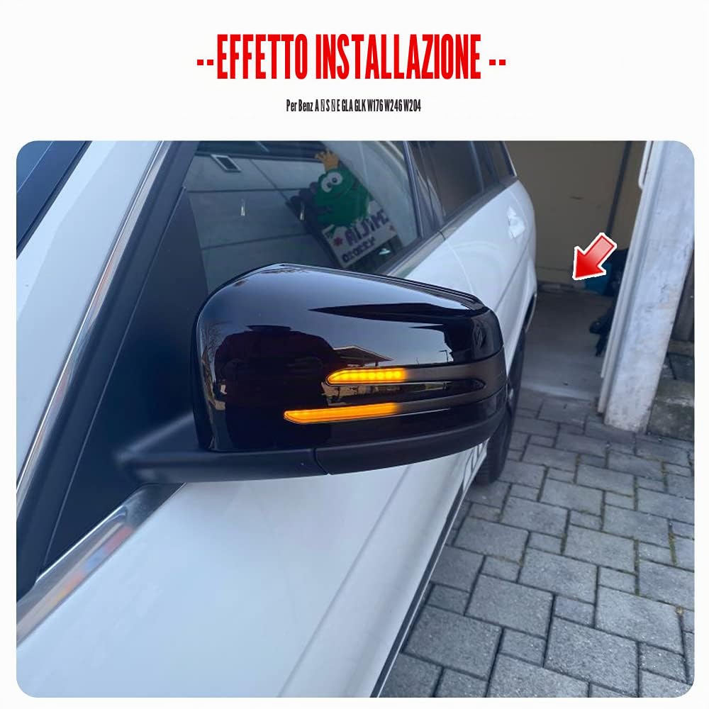 2 pezzi Indicatore di direzione per specchietto retrovisore, a LED, Compatibile con C/E/S/Cla/Gla/Cls Classe W176 W204 W246 C216 C117 C218