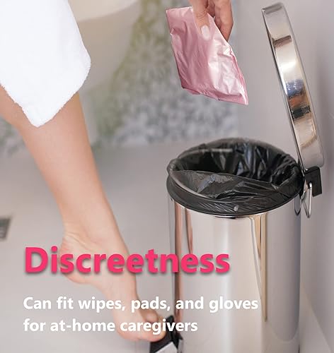 Miniatura 4 de Bolsas de eliminación de higiene femenina, bolsas de eliminación de servilletas sanitarias para tampones y almohadillas, color rosa, bloque de