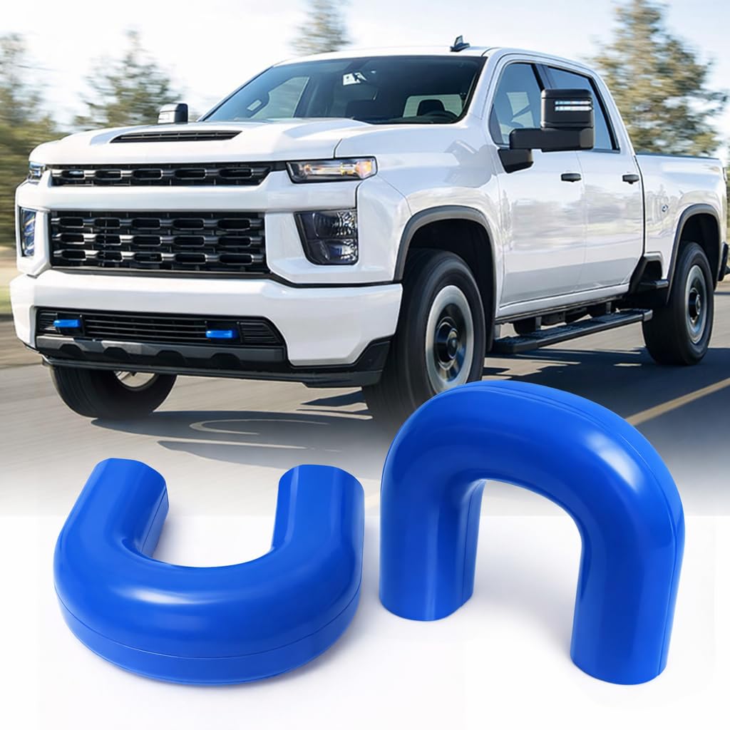 Coperture per gancio di traino compatibili con Chevy Silverado 2500/3500 HD 2020-2026, gomma siliconica, rosso e bianco, design di aggiornamento (blu)