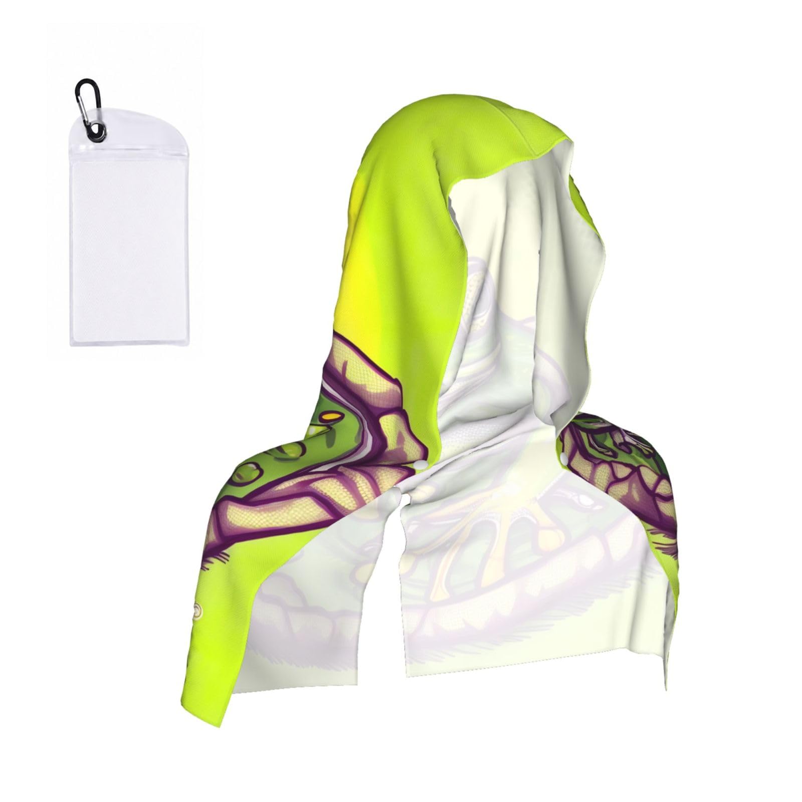 CNTDBU Frog in a pond Cooling Towel Hooded-Instant Chill Neck Cover for Sports, UV Cooling Rag for Running Gym
