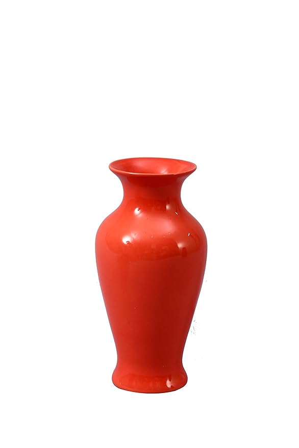 Buy Caffeine Ceramic Handmade Glossy Red Flower Vase for Home Decor (1 Pc) Online at Low Prices