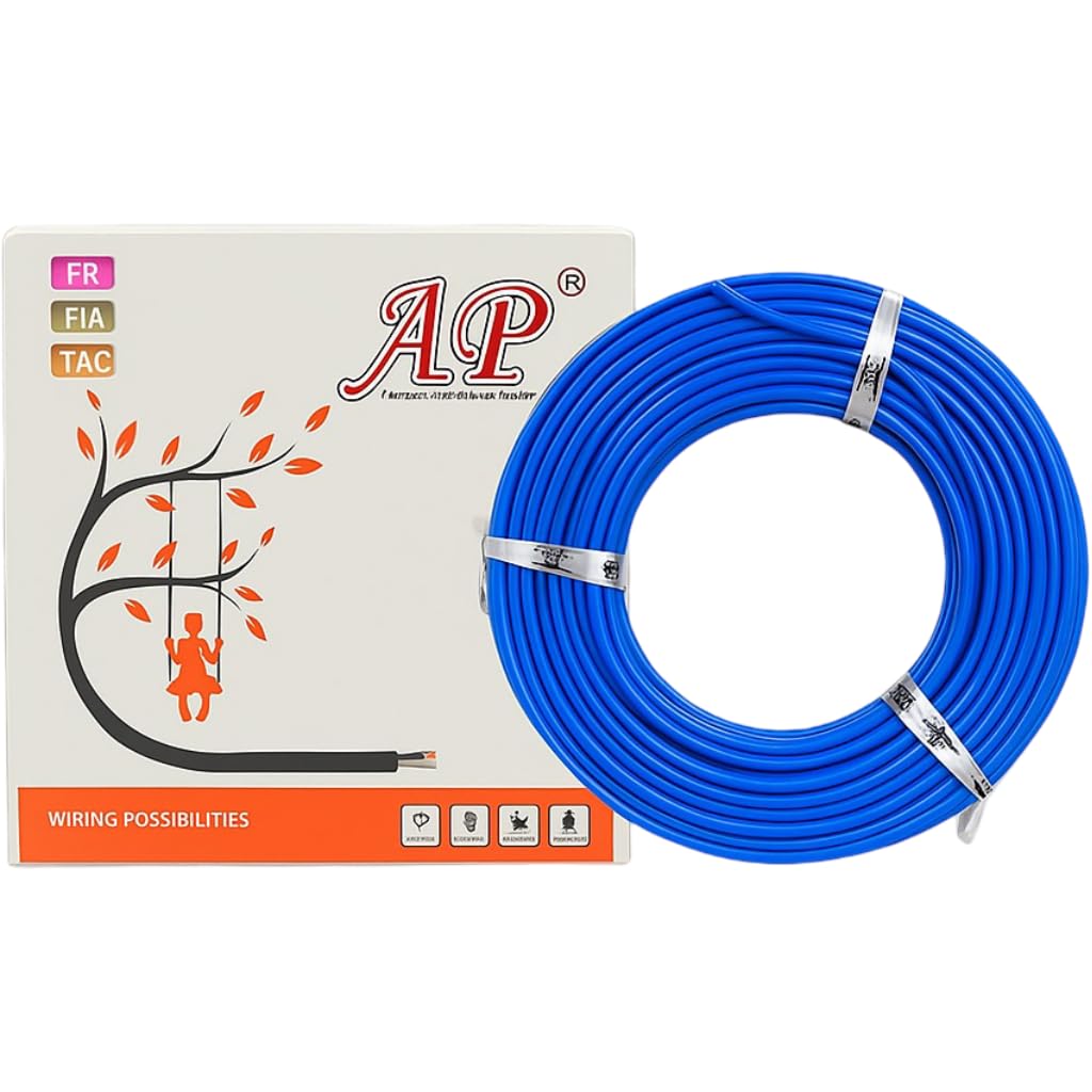 FR PVC Insulated Flexible Copper Wire | Fire Retardant | ISI Certified | Electrical Cable for Home and Commercial Use (1, Blue 90Mtr, 10.00 MM)-image-30