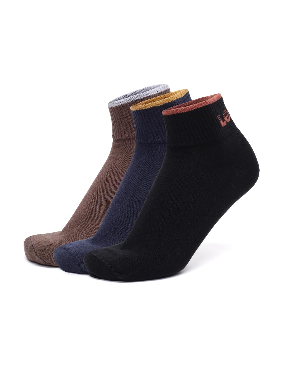 LS204 Men's Cotton Stretch Mid Cut Non Terry Socks (Pack of 3)