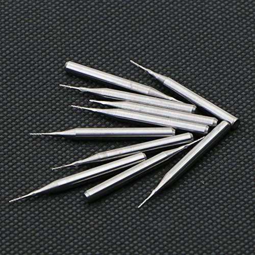 Image of 10 PCS Drill 3.175mm Carbide End Mill Engraving Bits CNC PCB Machinery 0.5mm Cutting Tool
