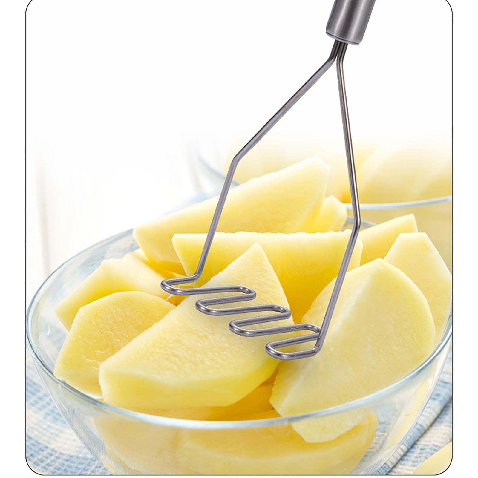 Manuelle Kartoffelpresse, Kartoffelstampfer aus Edelstahl, Kartoffelstampfer, Küchenwerkzeug, Reispresse für Kartoffelpüree, Kartoffelpüreestampfer