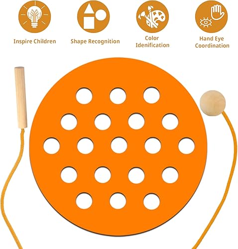 Miniatura 5 de 6 piezas de juguetes de cordones para niños pequeños juguetes geométricos de madera juguetes educativos y de aprendizaje juguetes de habilidad