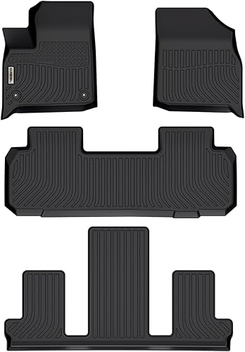 orealtrend Alfombrillas de repuesto para automóvil, para Chevrolet Chevy Traverse 7 asientos, 2018-2023, para todo tipo de clima, color negro, parte