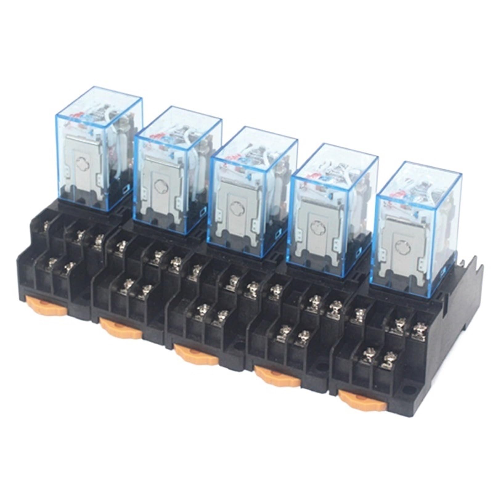 1 juego de relé de potencia de microbobina MY3 HH53P MY3NJ, 11 pines, 3 NO, 3 NC, lámpara LED, 5 A, CA 110 V, 220 V, con zócalo de 12 V y 24 V(AC220V)