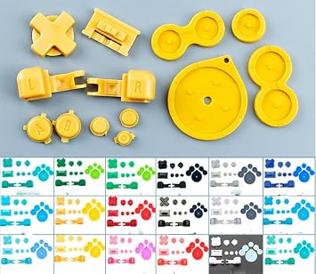 Sonuen Full Set Buttons A B L R LR Button Power On Off Volume Button & Conductive Pad for Game boy Advance SP GBA SP Console White