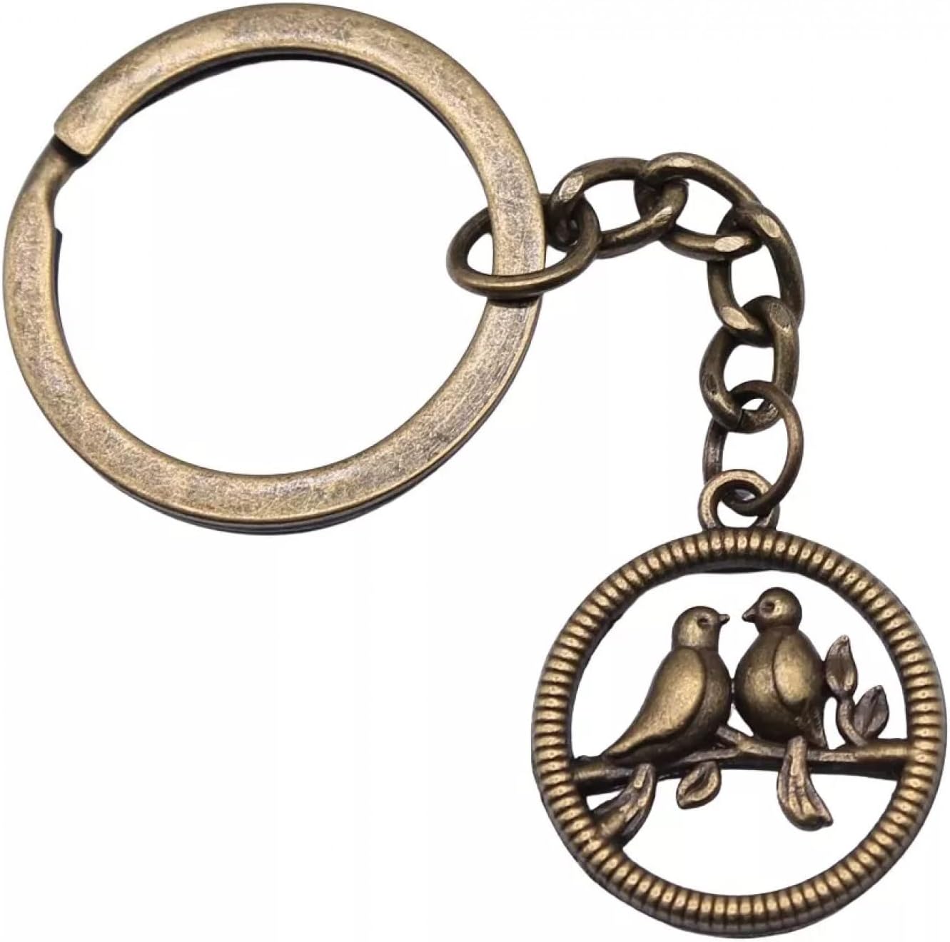 Huaien Llavero Personalizado con Forma De Agapornis, Llavero Retro De Bronce para Coche, Colgante para Bolsa, Regalo