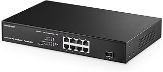 Binardat 8 Port 2.5G PoE Switch with 10G SFP+ Port, 8 x 2.5 Gigabit RJ-45 Base-T Ports, IEEE802.3af/at, 150W Power Supply, Unmanaged Multi-Gigabit Desktop Ethernet Switch
