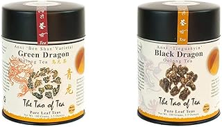 The Tao of Tea Green Dragon and Black Dragon Oolong Tea Bundle (3.5 Ounce Tins)