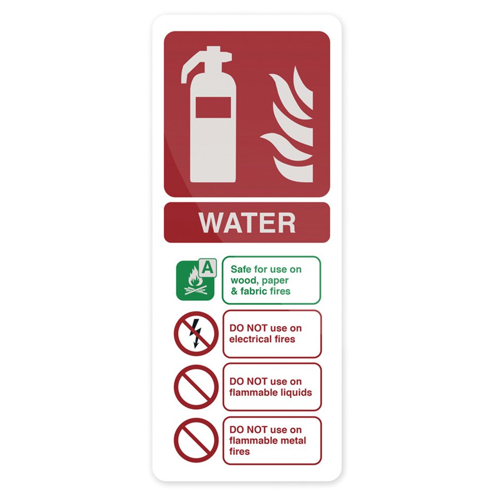 Fixman Multicoloured 609463 Rigid Water Extinguisher Sign 202 X 82Mm