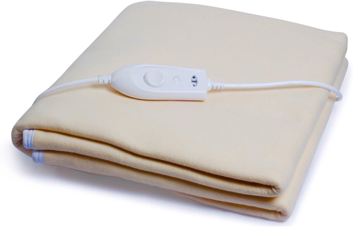 - Expressions Electric Bed Warmer - Electric Under Blanket - Single Bed Size (150cms x 80cms) with 3 Heat Settings & Dual Safety Feature with Over Heat Protection - Color: Skin Brown