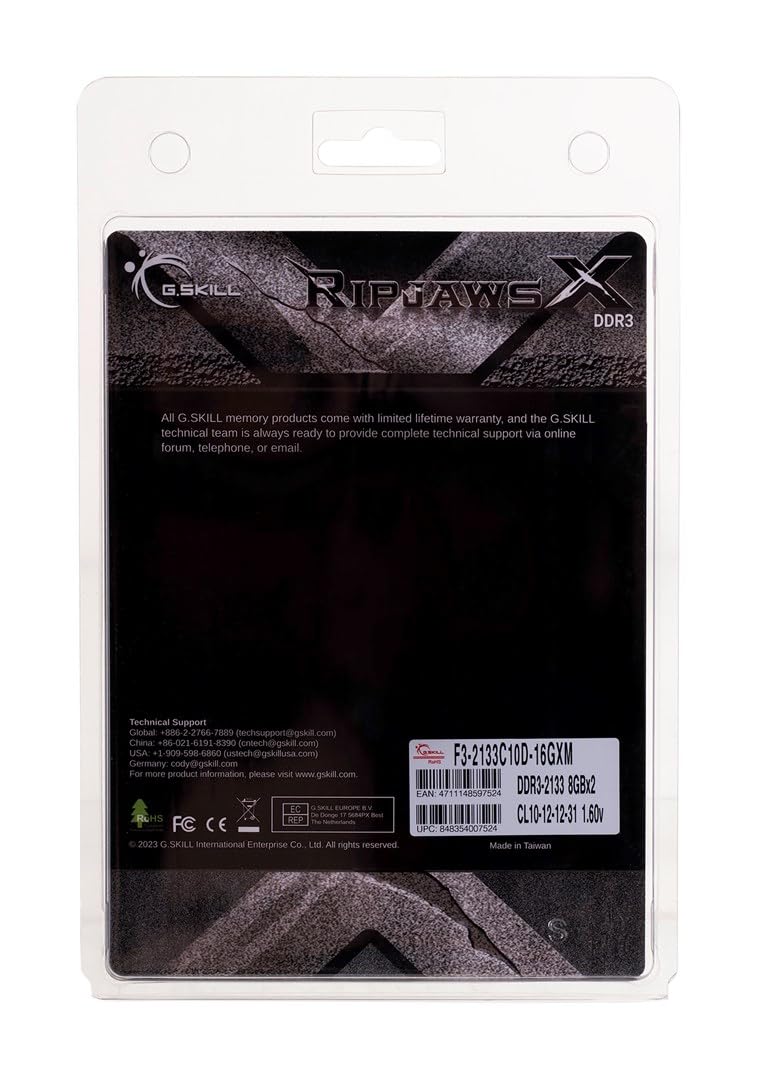 G.SKILL RipjawsX F3-2133C10D-16GXM 16GB (2 x 8GB) 240-pin DDR3