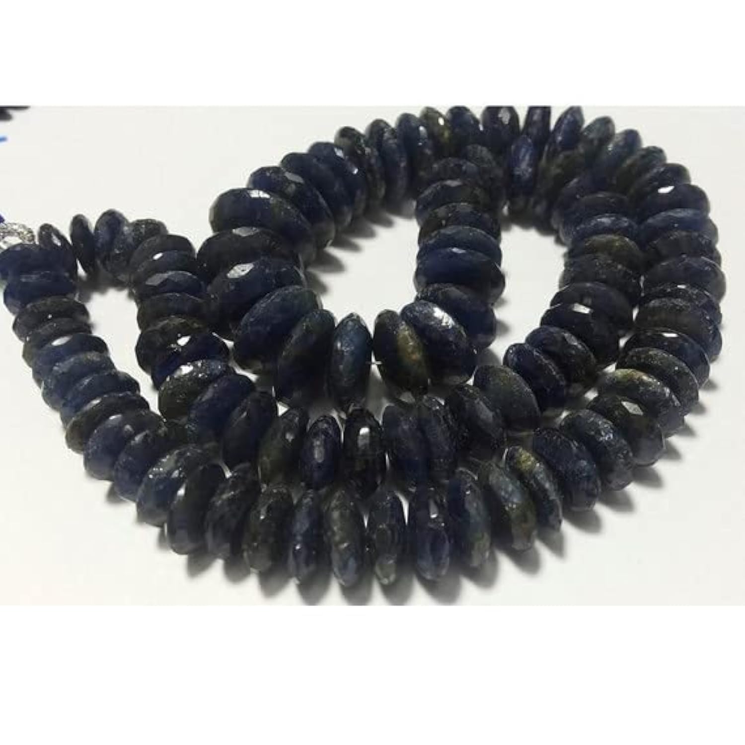 LKBEADS Koraliki szafirowe, koraliki o szlifie niemieckim, fasetowane oponki, koraliki talerzowe, rozmiar od 8 mm do 12 mm, 20