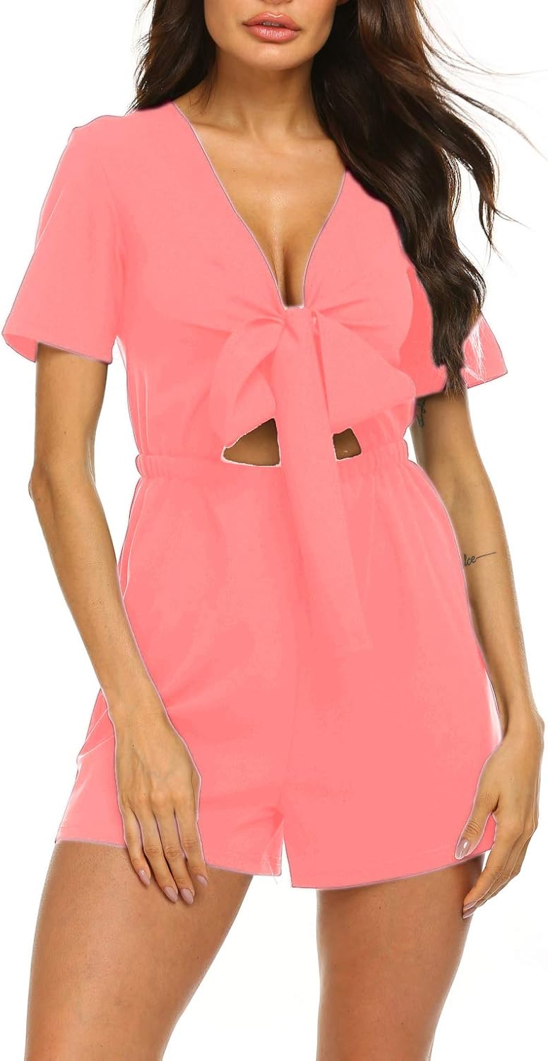 Sweetnight Women's Short Sleeve Self Tie Summer Casual