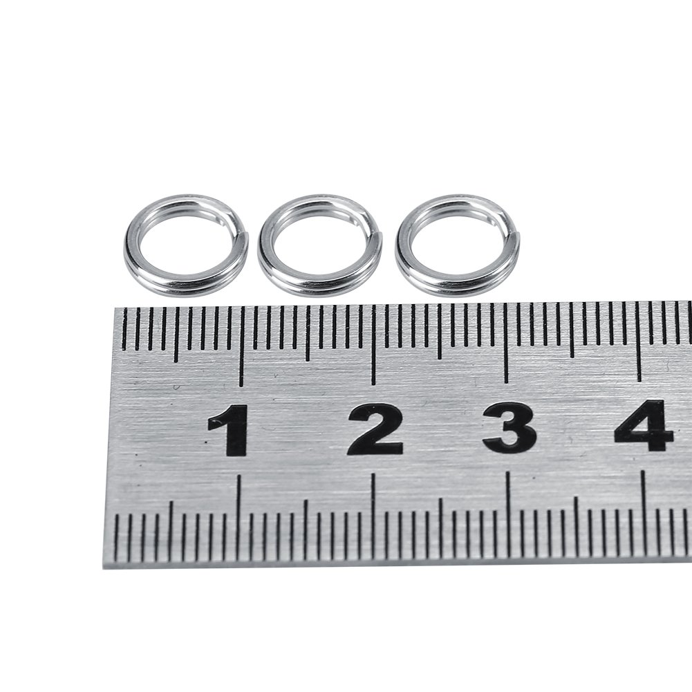 50pcs/100pcs Stainless Steel Fishing Tackle Bait Double Circle Split Ring Connector Split Ring Lure for Fishing Tackle Kit(A 10#)