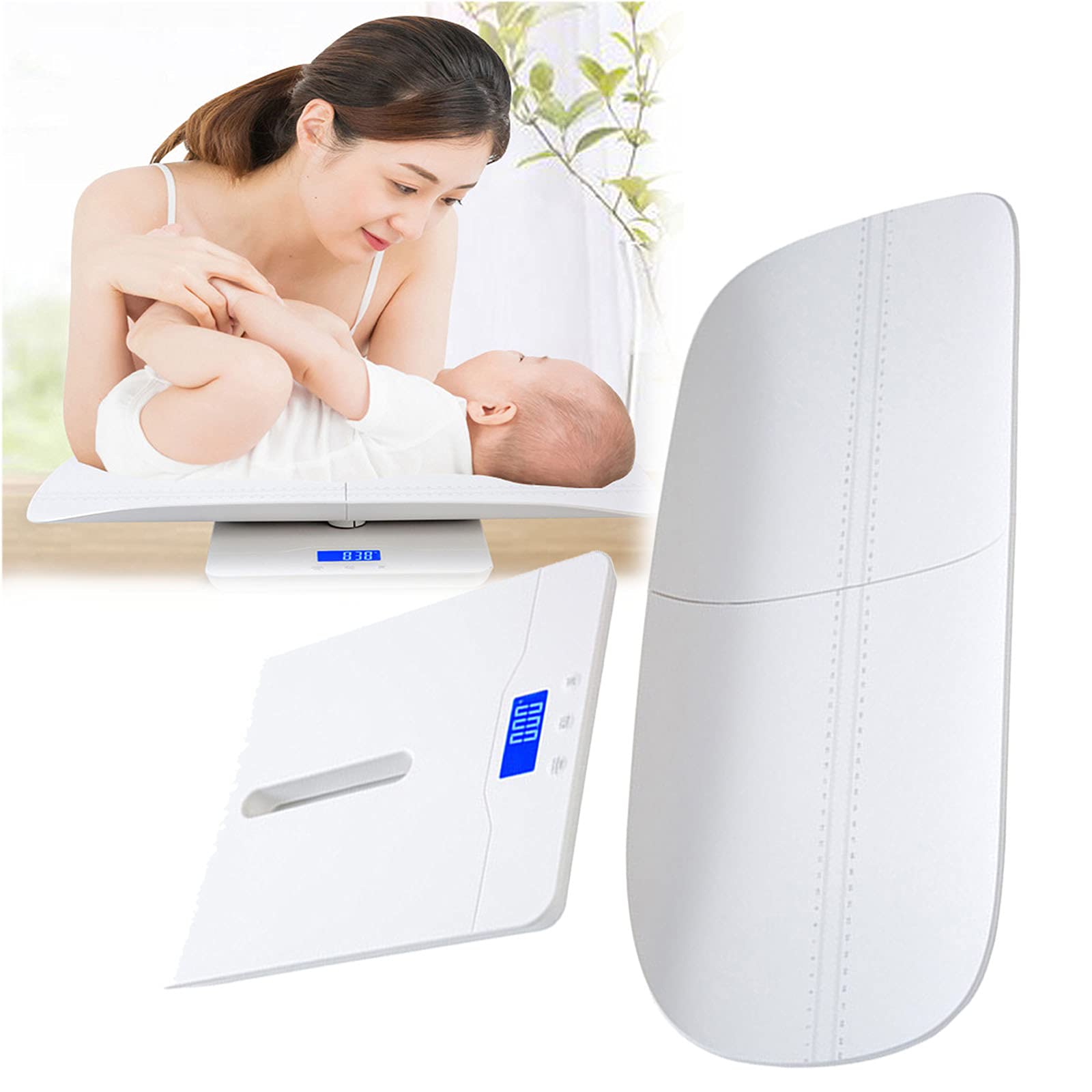 Bilancia Neonato,Bilancia Neonati Digitale Professionale,Bilancia Neonato E Adulti,Bilancia per Animali,Bilancia di Precisione Pesa Bimbi con Display Lcd60.5 * 26.5Cm(Bianco)