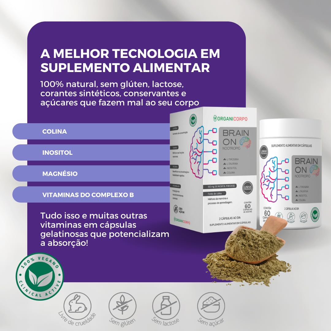 ブレインオン（brain on） Brain On - Nootrópico Neuro Ativador. Memória, Foco, Atenção