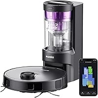 Vista 10 de Eureka Aspiradora robot E20 Plus con estación de vaciado automático sin bolsa, combo robótico de aspiradora y trapeador, capacidad de 45 días