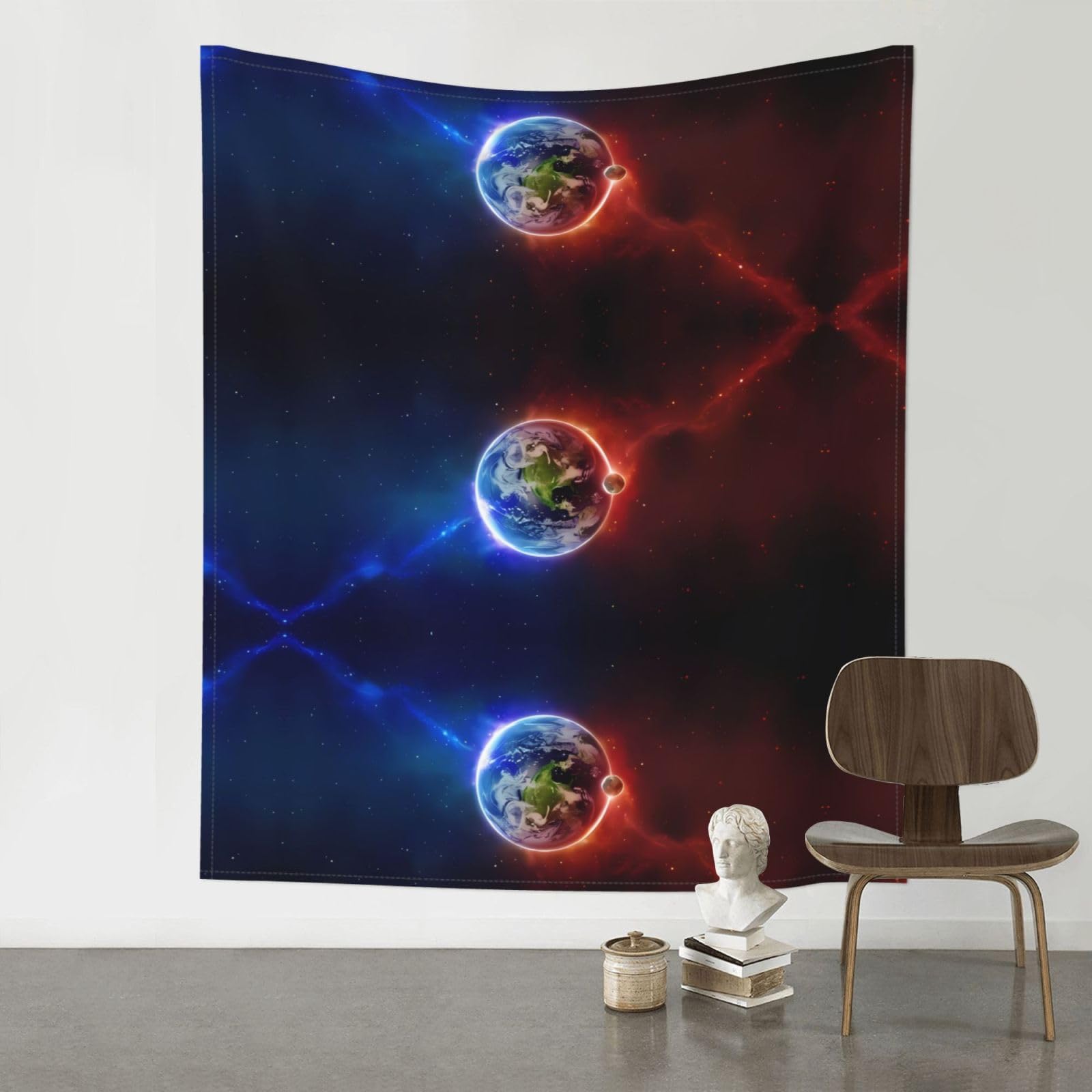 YYHWHJDE Space Planet Earth Prints 60x51in Wall Tapestry – High-Grade Polyester Throw for Dorm, Beach & Home Decor