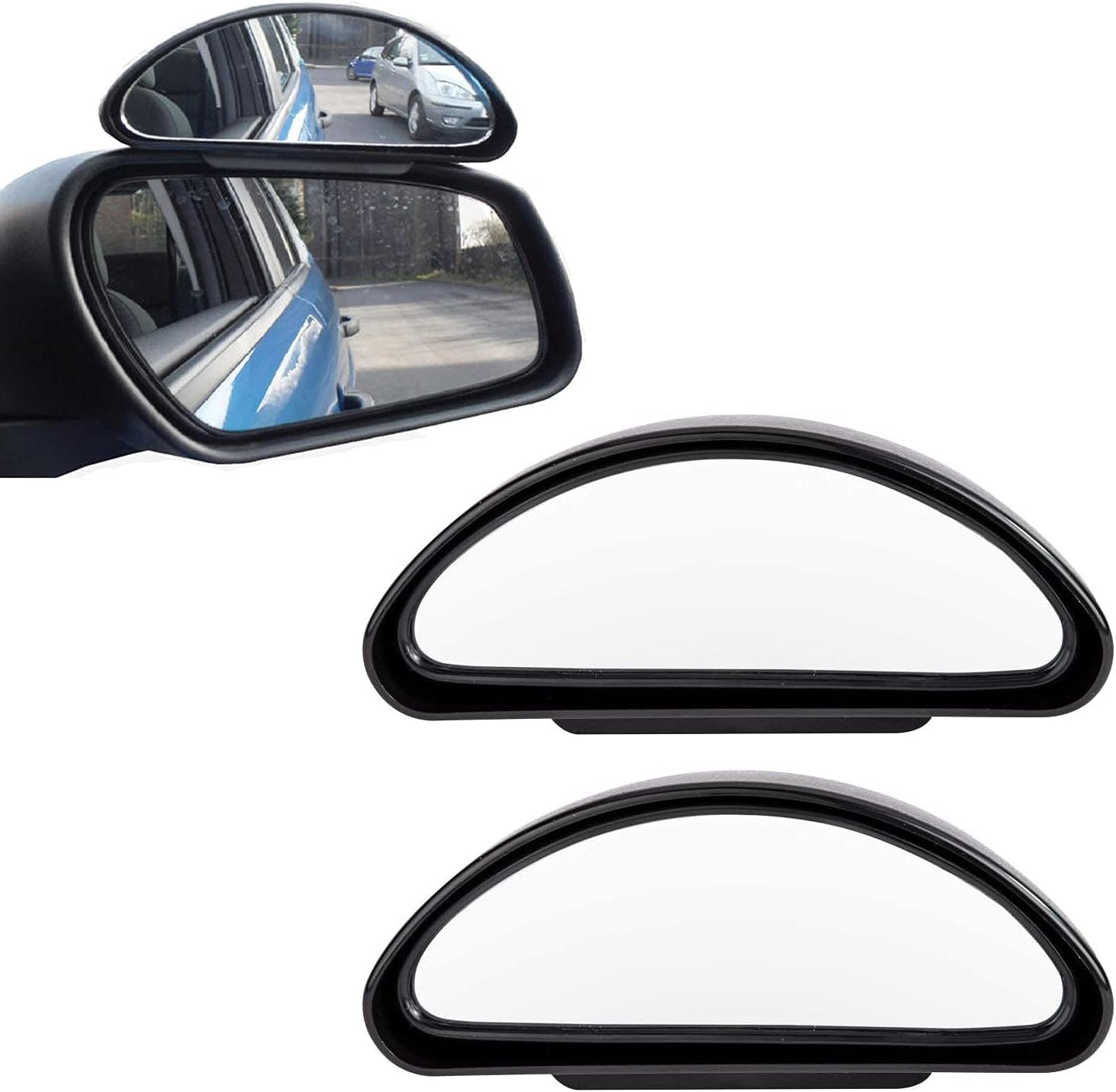 Taylor & Brown 2 Pack Blind Spot Mirrors, Large Adjustable Wide Angle Side Rear View Mirror Additional Security Safety Auxiliary Mirror for Universal Cars