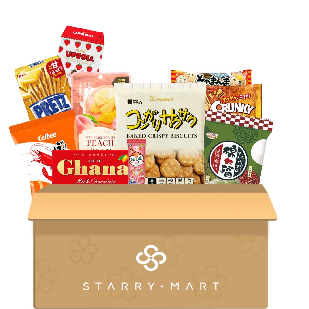 Assorted Asian Snack Box Snacks & Candy Box (10 Full-Size Items) - Variety Pack – Authentic Popular Treats Sampler (Assorted Japanese Snack Box)