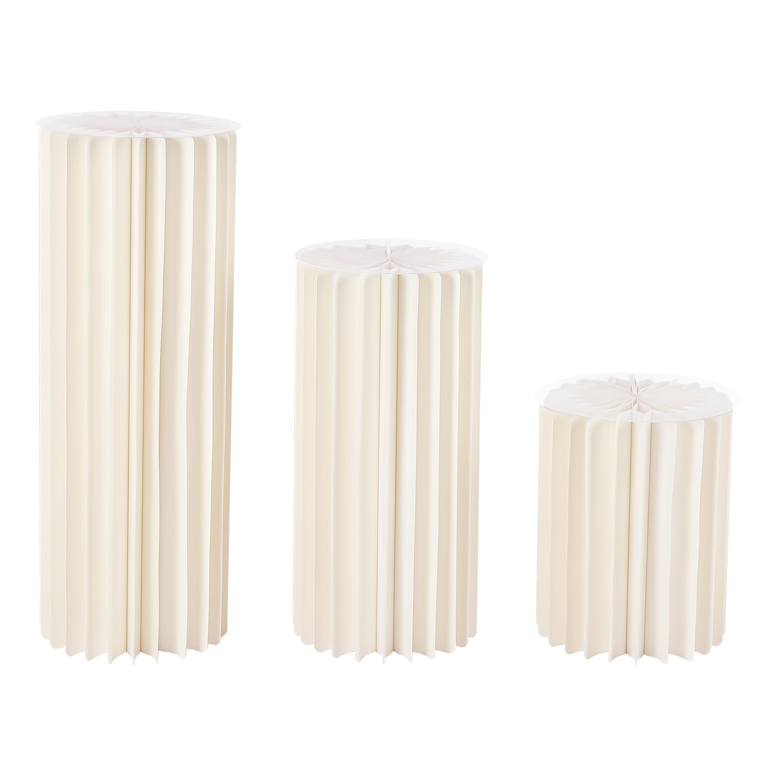 Lot de 3 supports cylindriques pour fête : socles ronds légers pour décors de buffet