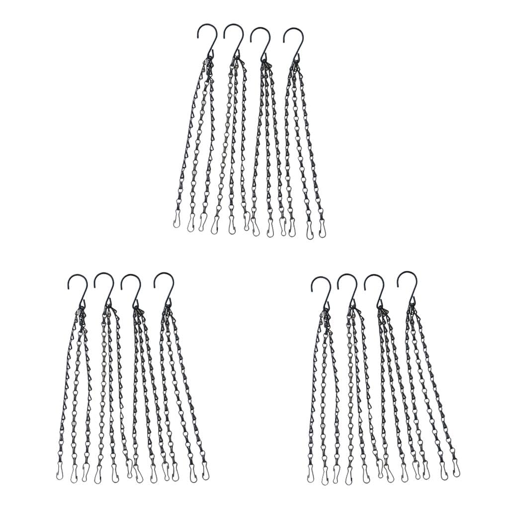 VELURA 12pcs Hanging Chains Flower Pot Basket Bird Feeders Garden Plant Hangers|12 Pieces Hanging Chain Hooks| Plant Hooks & Hangers| Yard, Garden & Outdoor Living-image-6