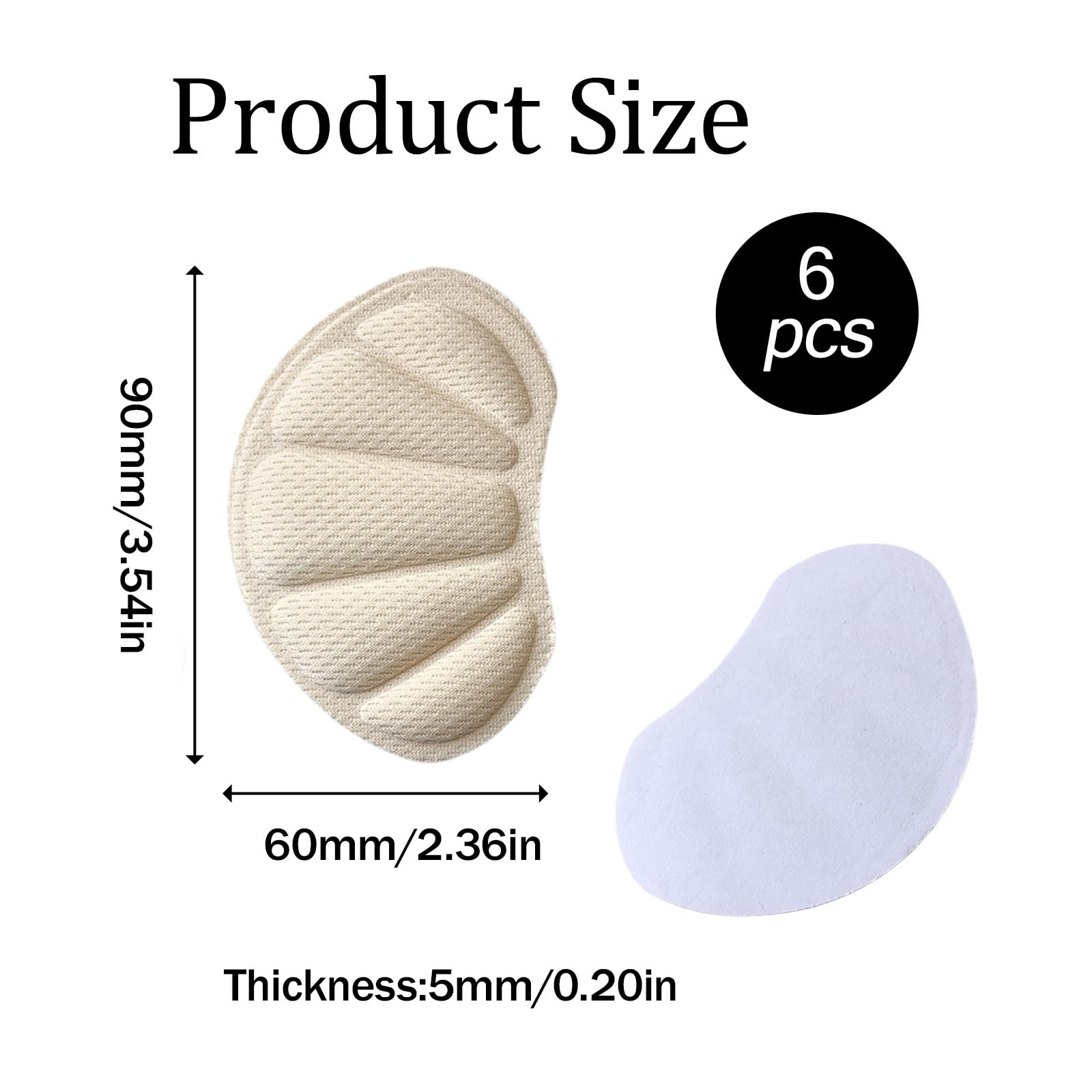 Taloneras para Zapatos Premium - 3 Pares Insertos Antideslizantes, Negro Gris Beige, Recortables con Adhesivo