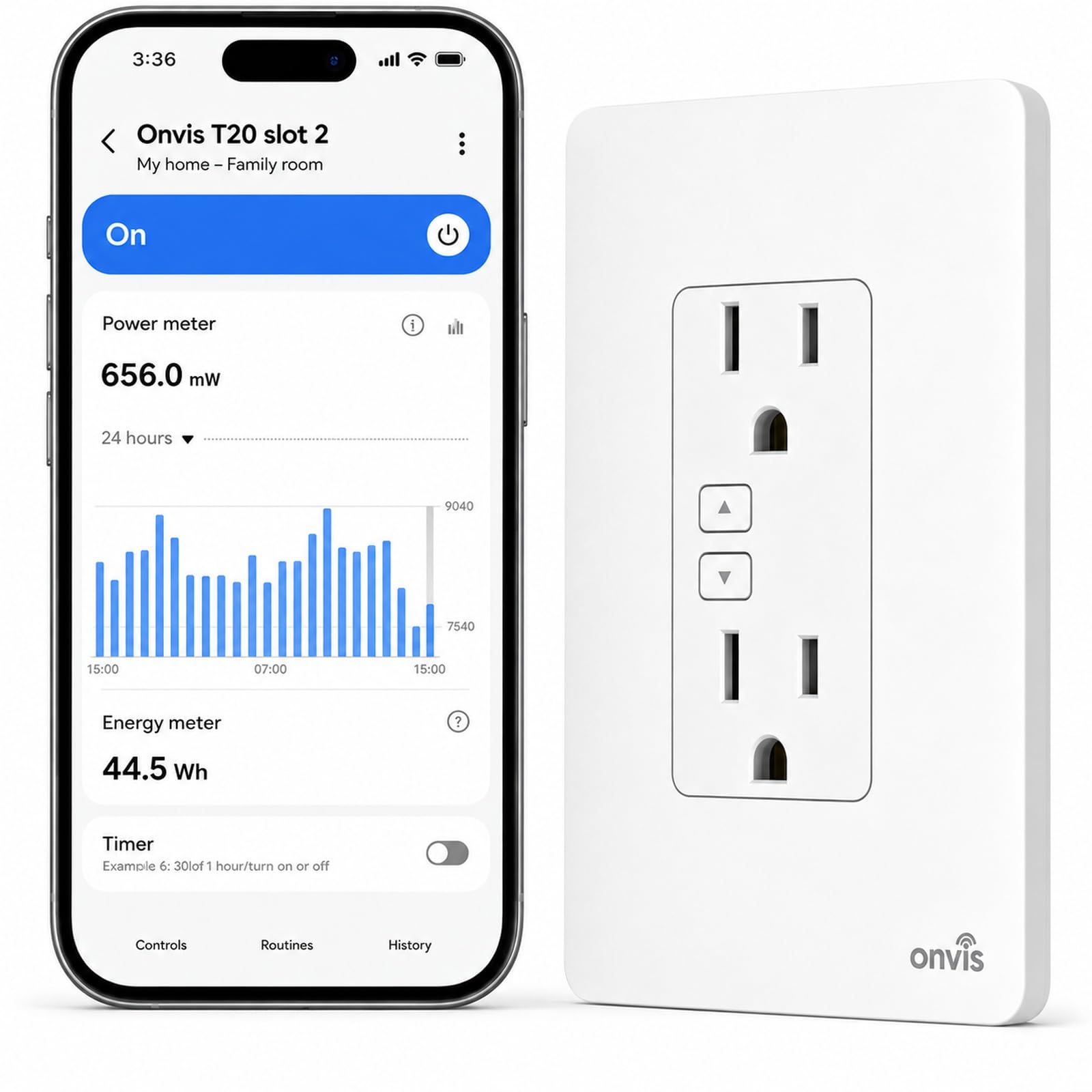 ONVIS Smart Outlet with Power Meter, Matter Over Thread