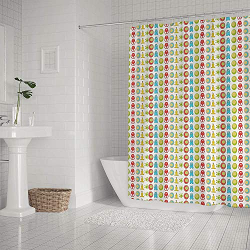 Rideau de douche lavable en machine polyester imperméable Little Monster