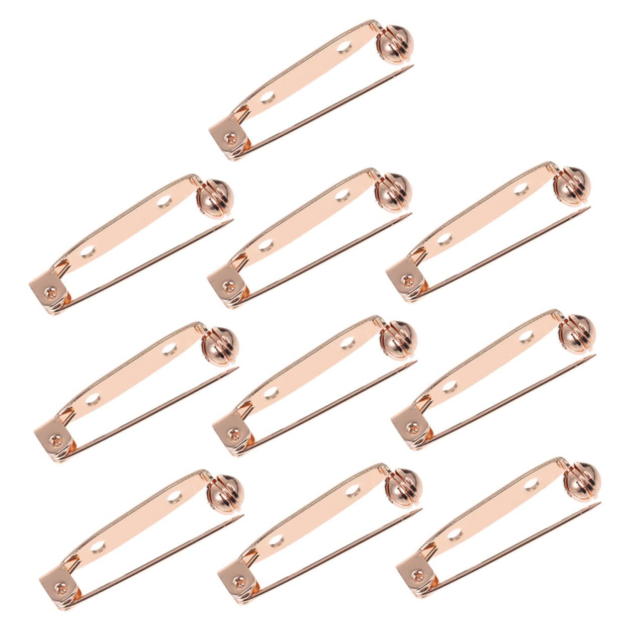 BESTYASH Alfiler Pin Horquillas Moño Chaquetones Mantoncillos Miçangas Broches De Seguridad De Bricolaje Patas Cierre Pasadores De Barra Broche De Seguridad Cobre Golden