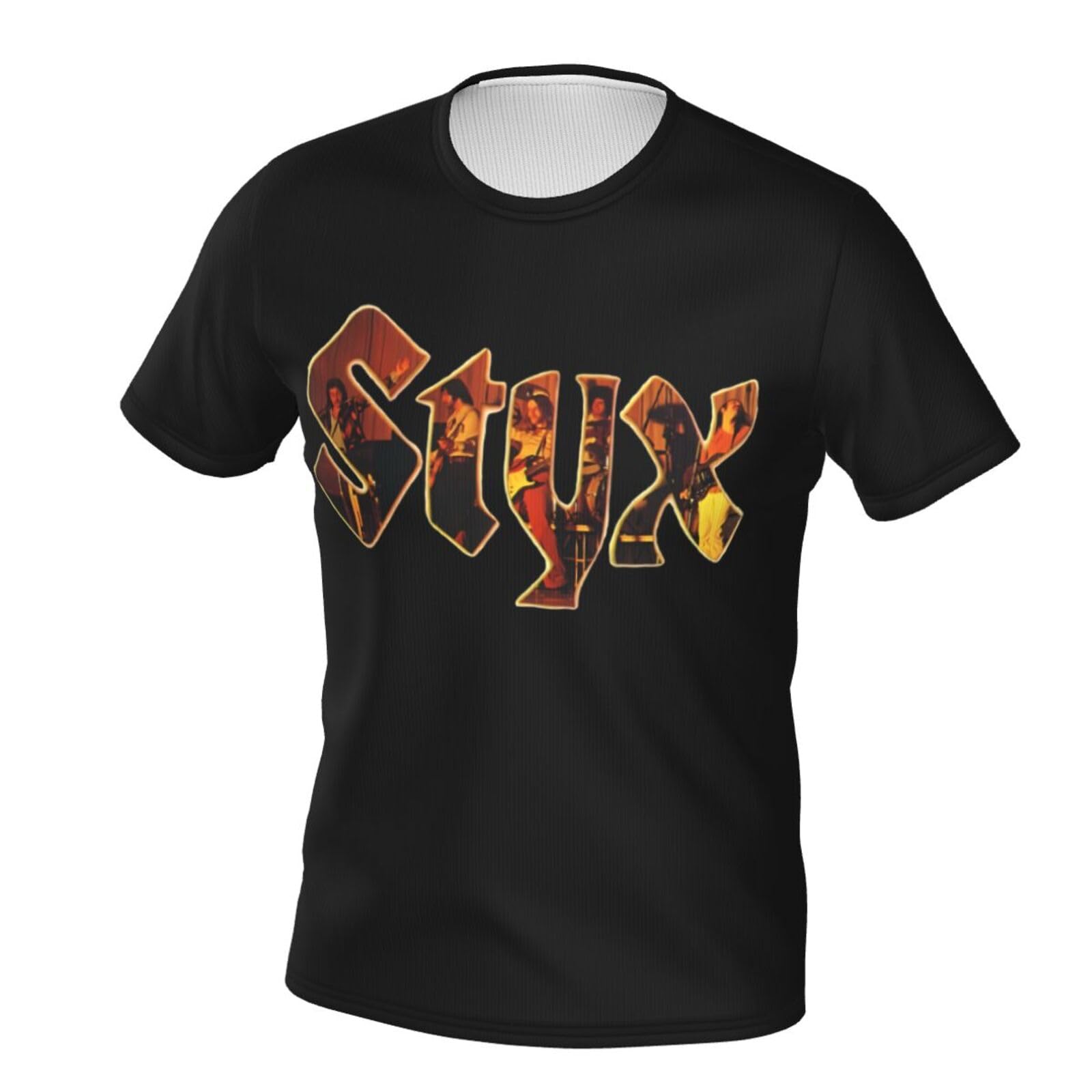 Dayalany Styxs Shirt Men's Short-Sleeved Double-Sided Printed T-Shirt Round Neck Black